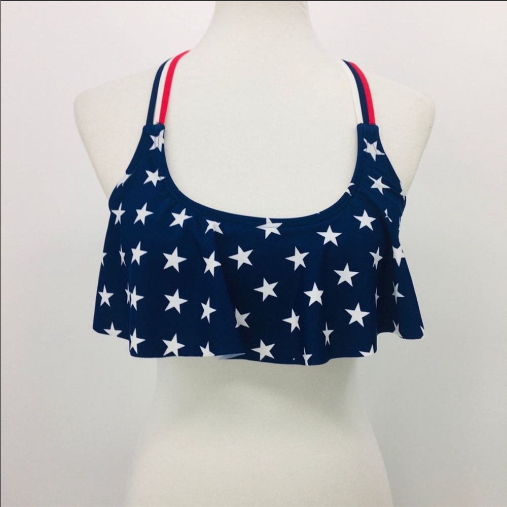 🔥CALIFORNIA WAVES🔥2-Piece Bikini America Flounce Cheeky Swimsuit Large NWT - Picture 3 of 10
